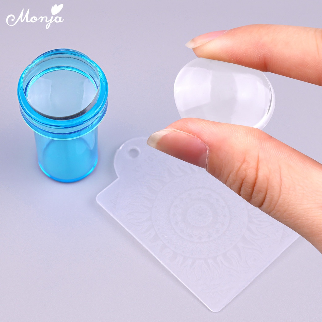 Dụng cụ in làm móng nghệ thuật MONJA silicone 4 màu sắc tùy chọn có tấm cạo