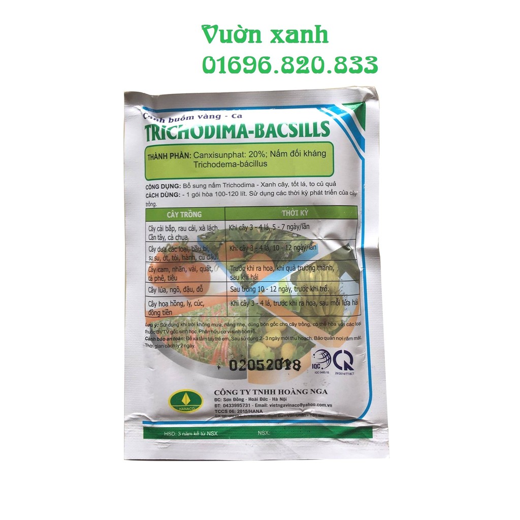 Chế phẩm Trichoderma dùng tưới cây, trộn giá thể phòng trừ nấm bệnh 100gr