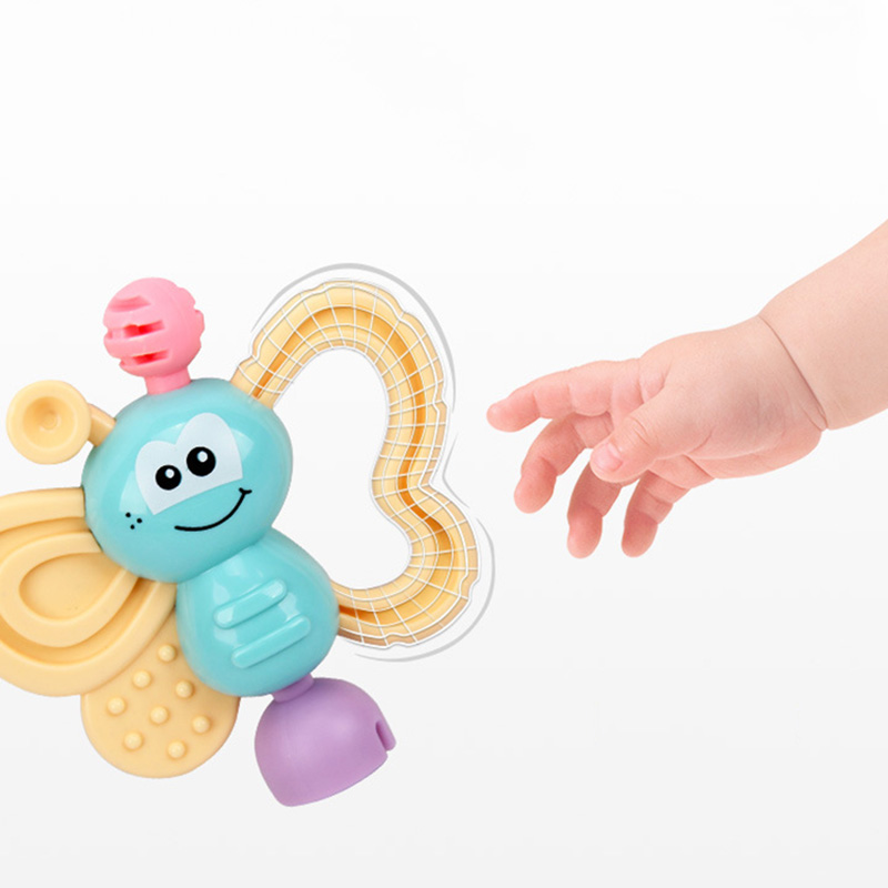 7Pcs Newborn Teether Baby Toys Early Learning Infant Wrist Rattle Teething Bite Playset Toy Baby Soft Rubber Safety