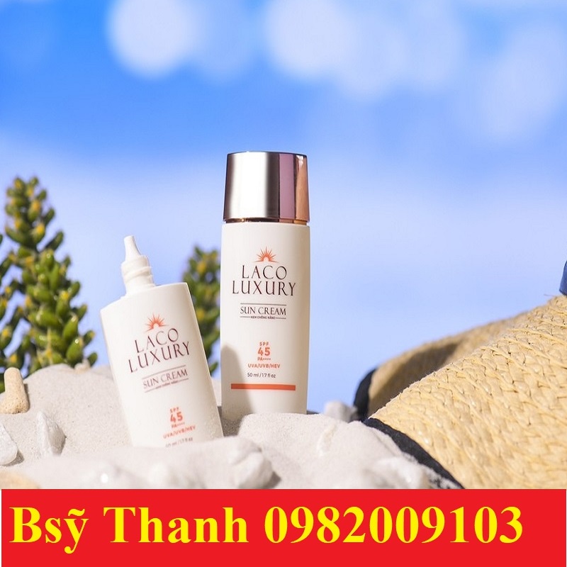 Kem chống nắng vật lý và hoá học Laco Luxury Sun Cream 50ml SPF45 PA++++ Lên Tone, Chống UVA, UVB, Kiềm Dầu,Không Nhờn