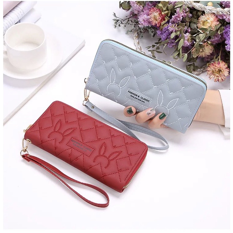Ví Dài Nữ Cầm Tay Đan Chéo Thỏ V550 Cao Cấp Kiểu Dáng Sang Trọng Phong Cách Hàn Quốc - Hazo