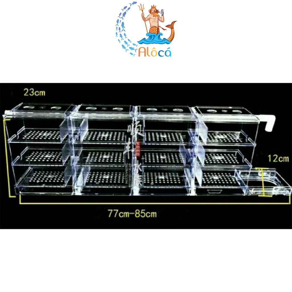 Lọc dàn mưa Mica 3 tầng - 4 dãy 75cm, 5 dãy 90cm, 6 dãy 100cm cho bể cá cảnh