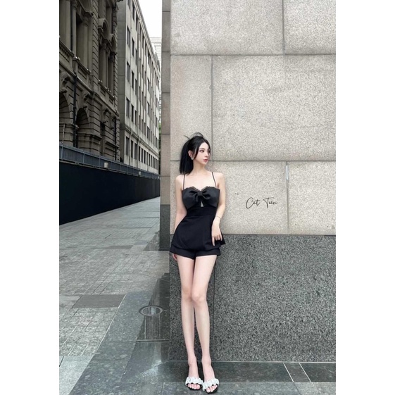 SET ÁO DÂY NƠ PHỐI REN QUẦN SHORT