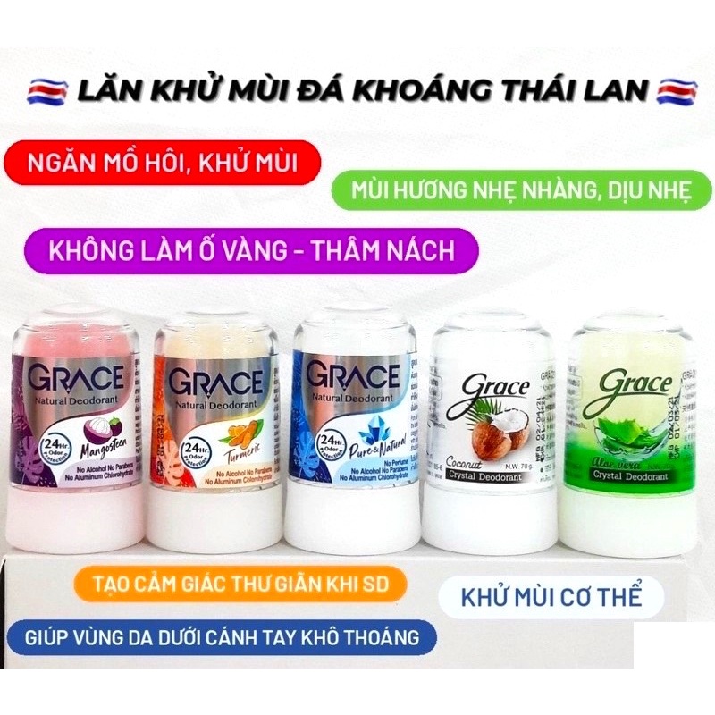 Lăn Khử Mùi Đá Khoáng Grace Thái -