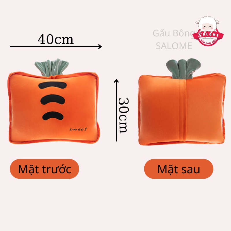 Gấu Bông Có Mền Hình Trái Cây SALOME, Chăn Gối Văn Phòng 3 trong 1