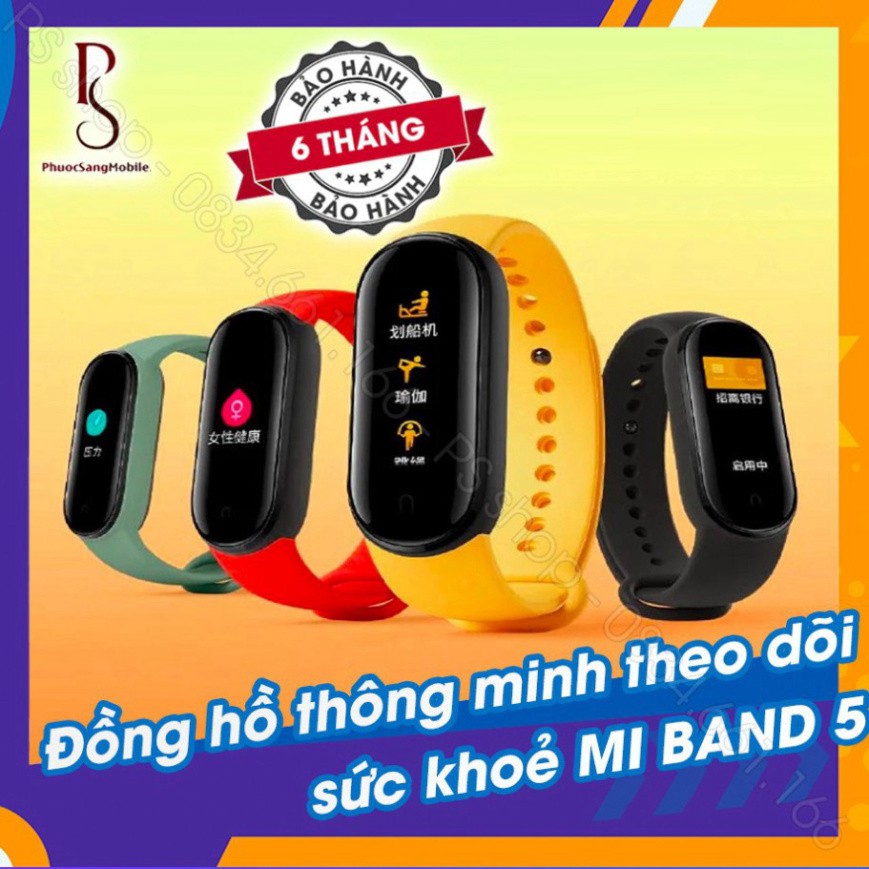 XẢ HÀNG  [Có Tiếng Việt] Vòng tay thông minh Xiaomi Mi Band 5 / Đồng hồ thông minh Miband 5 -  [ Bảo hành 6 tháng ] XẢ H