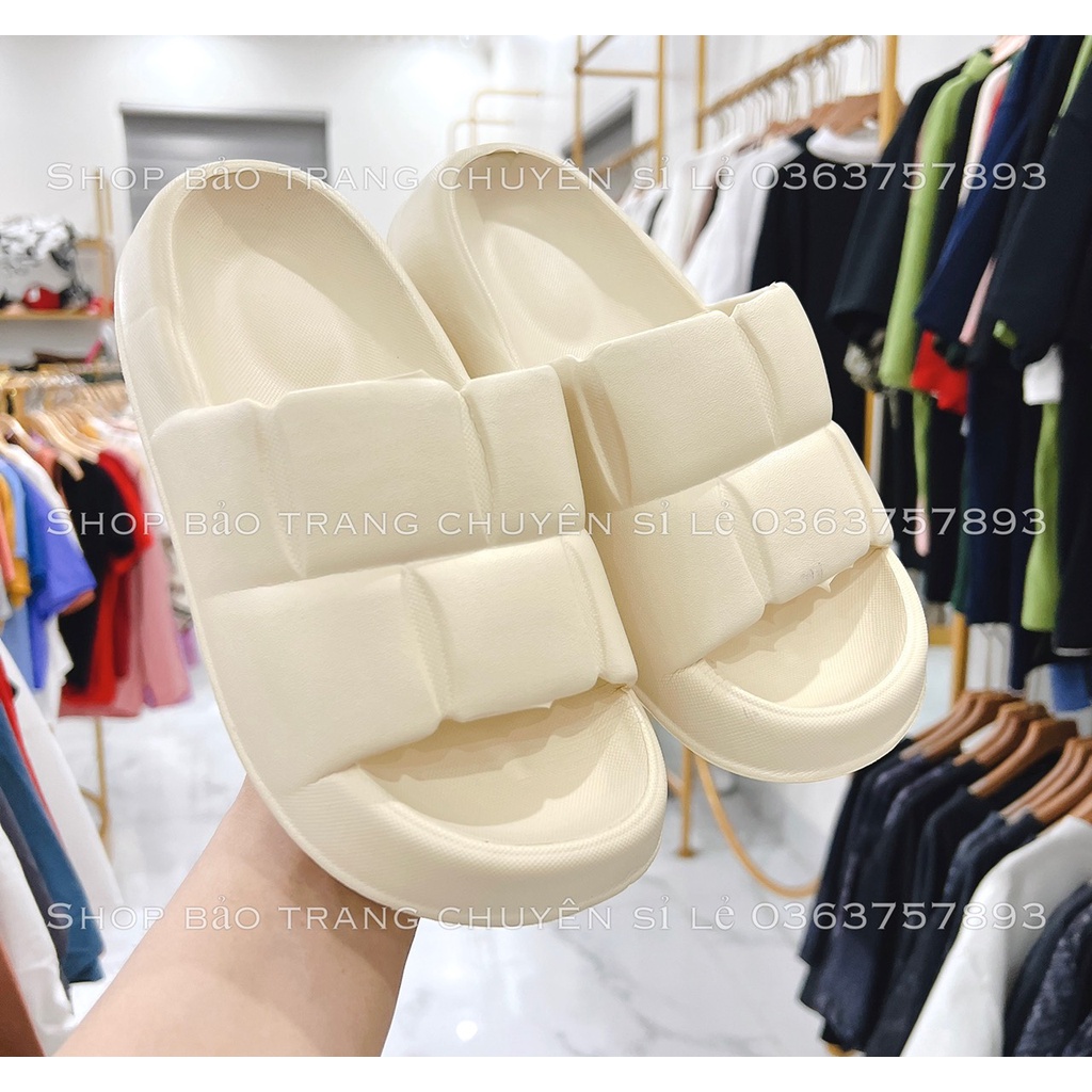 Dép Bánh Mì Dễ Thương Bản 2022 - Cực Nhẹ Êm Chân - Dép Quai Ngang Nữ Sang Chảnh Tăng Chiều Cao