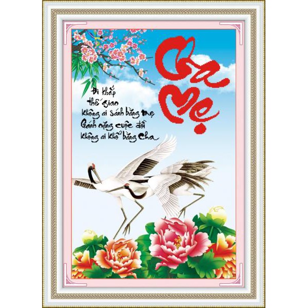 Tranh Thêu Chữ Thập 3D Đi Khắp Thế Gian Không Ai Sánh Bằng Mẹ 222633 (KHÁCH TỰ THÊU) KT:41X57CM