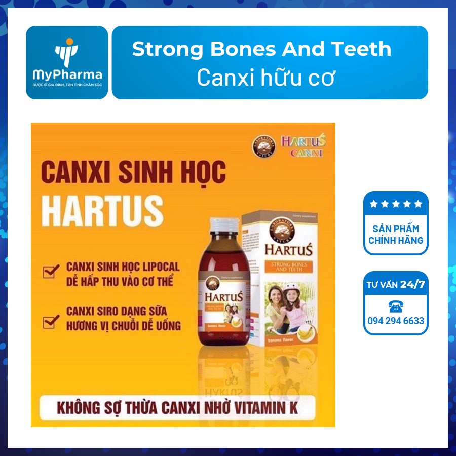 Hartus Strong Bones And Teeth- Bổ sung canxi sinh học cho xương và răng chắc khỏe