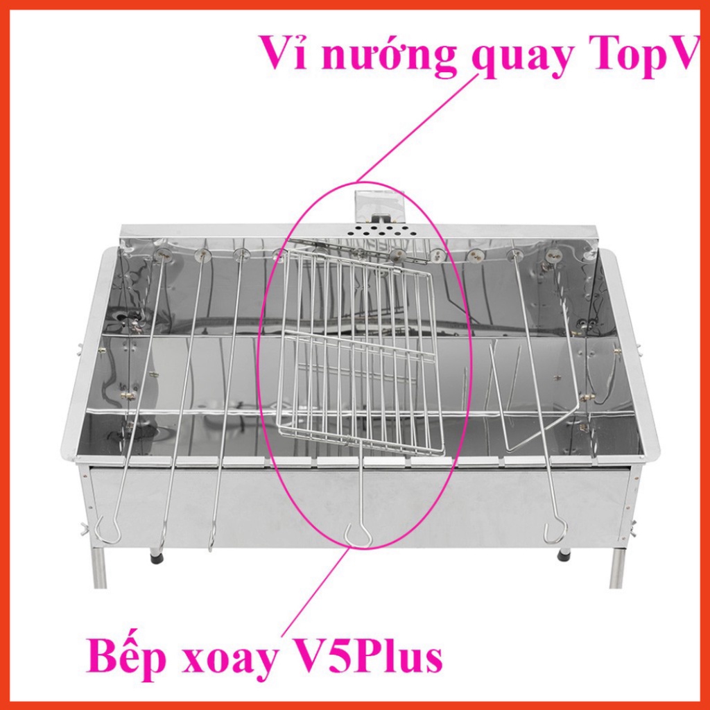 Vỉ nướng quay VX5+ inox, phù hợp bếp nướng TopV V5Plus, vỉ nướng thịt, vỉ kẹp nướng chả cao cấp không gỉ, vỉ nướng điện