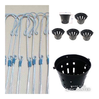 COMBO-5 CHẬU NHỰA ĐEN TRỒNG LAN PHI 14 (có kèm móc treo)