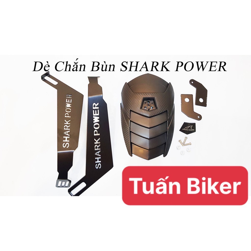 Chắn bùn Shark Power gắn Exciter, Winner, TFX, R15  nhiều dòng xe (hàng Thái)