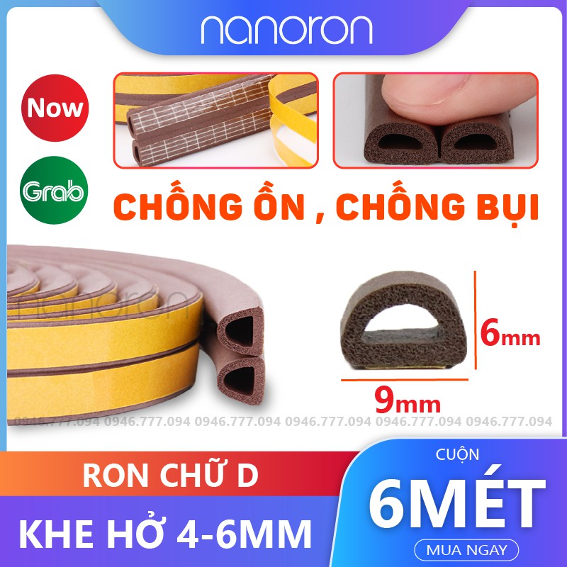 Ron khung cửa cách âm bằng cao su EPDM  Gioăng gắn cửa NANORON chống bụi gắn cửa đi cửa sổ