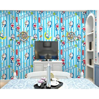 10m x 45cm giấy dán tường giá rẻ ( có sẵn keo )  - doremon trăng vàng TP051