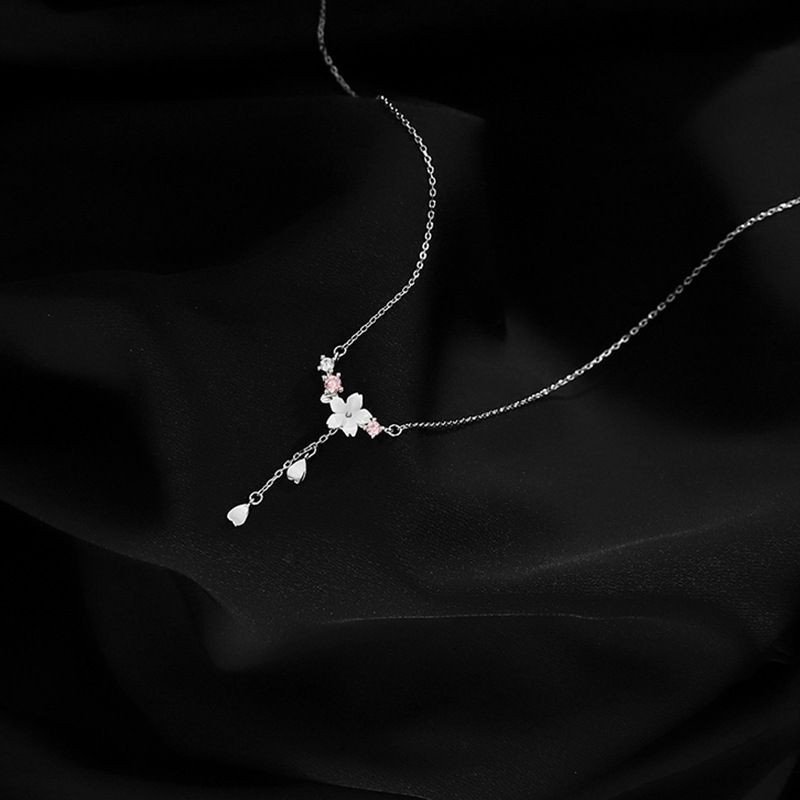 Dây Chuyền Bạc S925 - Vòng cổ nữ bạc Ý hoa anh đào cao cấp