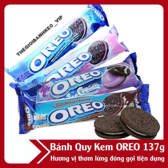 (Sỉ) Thùng 24 thỏi x 137g/ thỏi bánh quy kem Oreo các vị