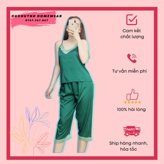 Đồ bộ nữ ❤️ FREESHIP ❤️ Bộ lửng mặc nhà cao cấp, BNL0007, chất vải lụa mềm mại mát lạnh, size từ 40-80kg, đường may kĩ