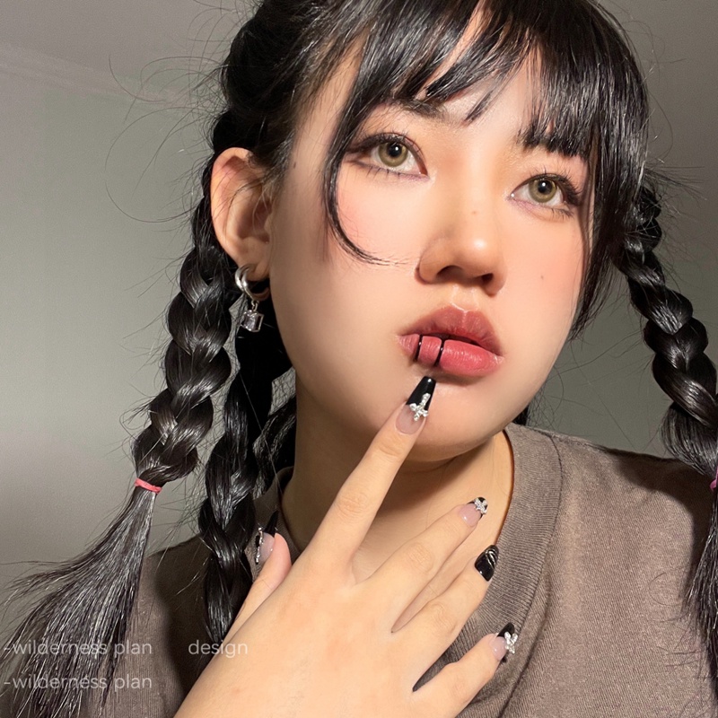 Khuyên môi không cần xỏ bằng thép titan phong cách hip hop cá tính cho nữ