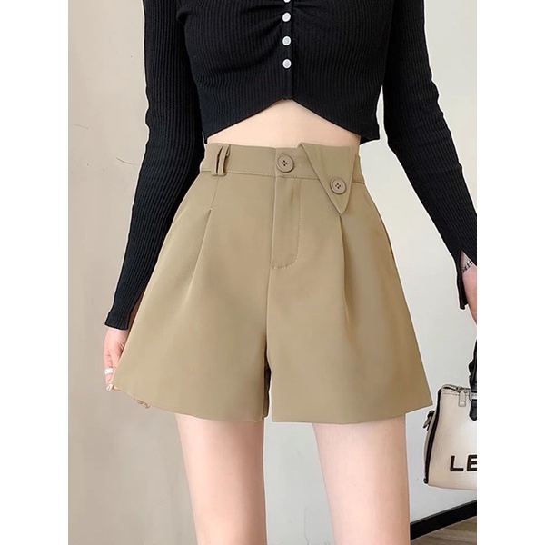 Quần Short Nữ kèm Đai đủ 3 màu đen nâu be đủ cỡ đẹp và sang chảnh-MÃ 068