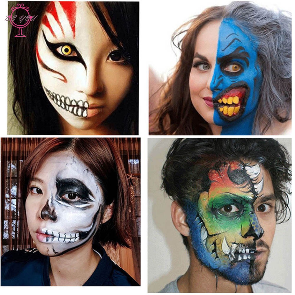 [Hàng mới về] Hộp 12 màu sơn vẽ trang trí mặt body nghệ thuật dành cho trang điểm Halloween
