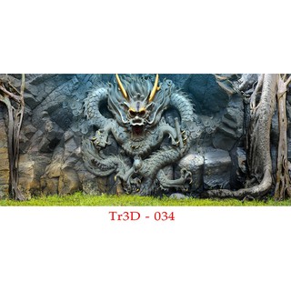 Tranh 3D Bể Cá Cảnh Mẫu Tranh Lưng Rồng - Tranh Bể Cá Có Sẵn Keo Dán, Tặng Kèm Bộ Dụng Cụ