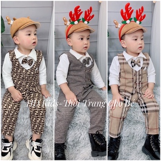 S01 Set bộ công tử 3 chi tiết, bộ gile vest bé trai lịch lãm chất dạ nhung mềm hàng cao cấp
