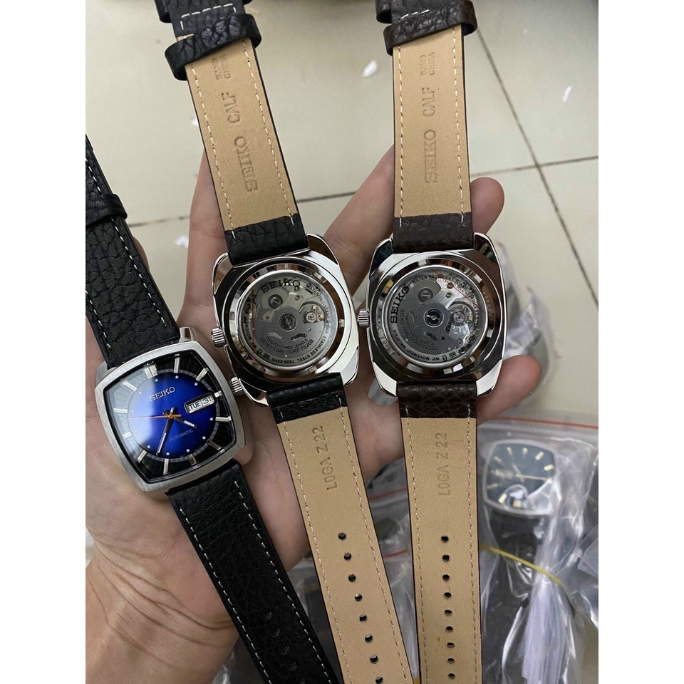 Đồng hồ nam seiko recraft automatic mặt vuông- dây da - size 40mm
