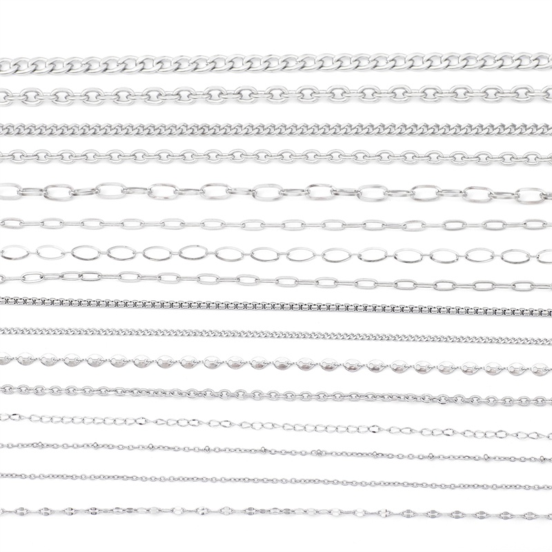 Dây xích BEADIA bằng inox nhiều kiểu dùng làm trang sức diy