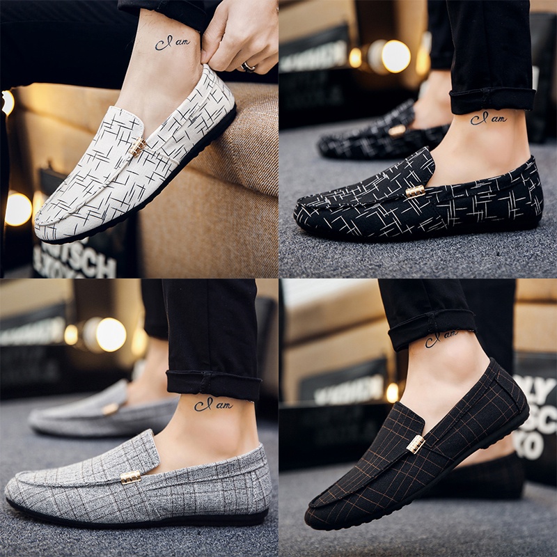 Giày Lười Vải Canvas Phong Cách Hàn Quốc Thời Trang Xuân Hè Cho Nam