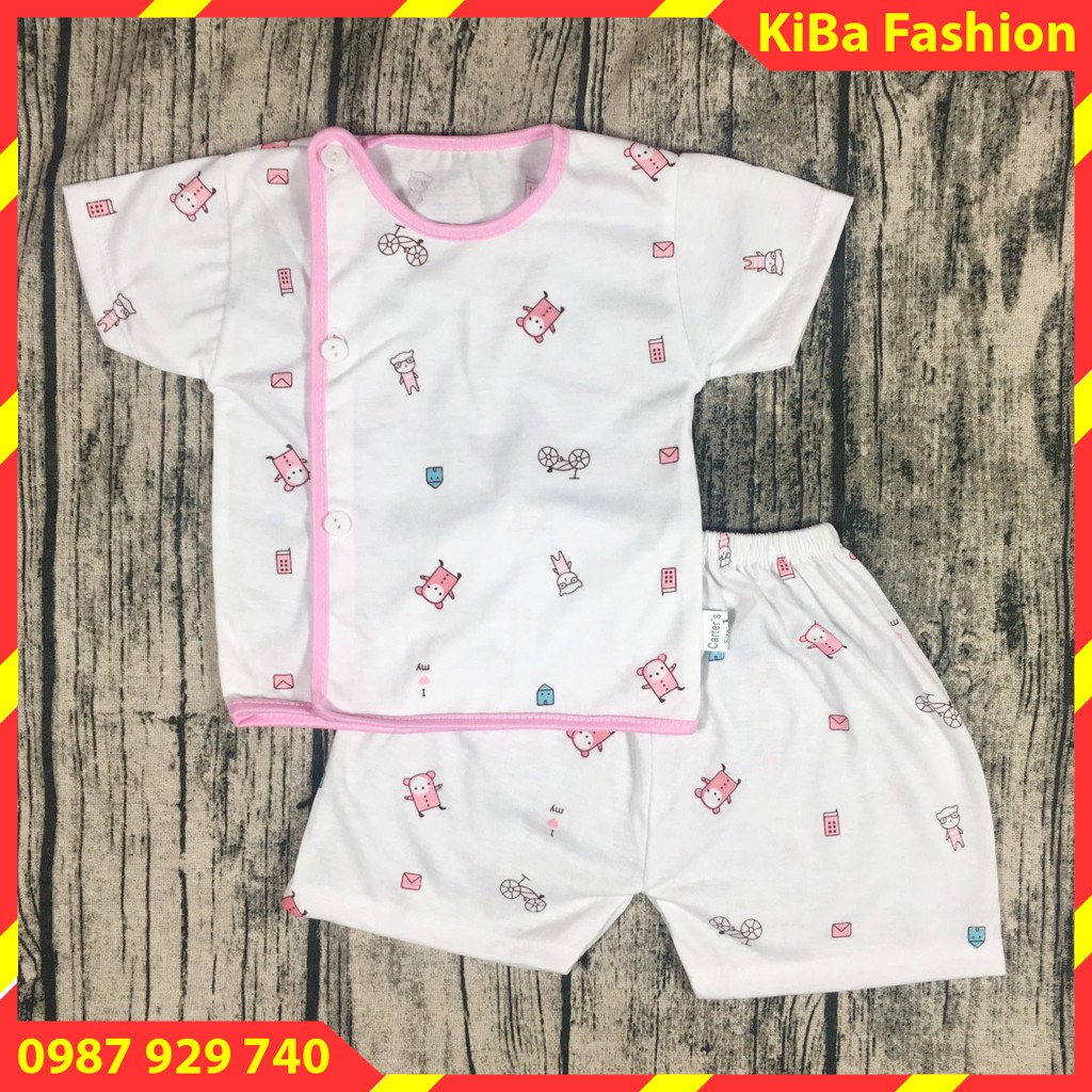 Bộ quần áo sơ sinh CỘC TAY  in hình chất cotton co giãn mềm mịn cho bé - BSS- TK0170 / bộ đồ sơ sinh