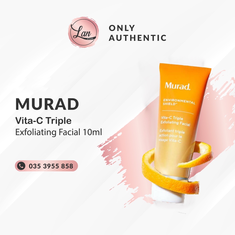 Tẩy tế bào chết đa tầng MURAD Vita-C Triple Exfoliating Facial 10ml đẩy lùi tàn nhang, bổ xung vitamin C