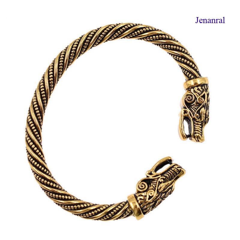 Vòng tay hình đầu rồng bằng thép không gỉ phong cách vintage thời trang cho nam