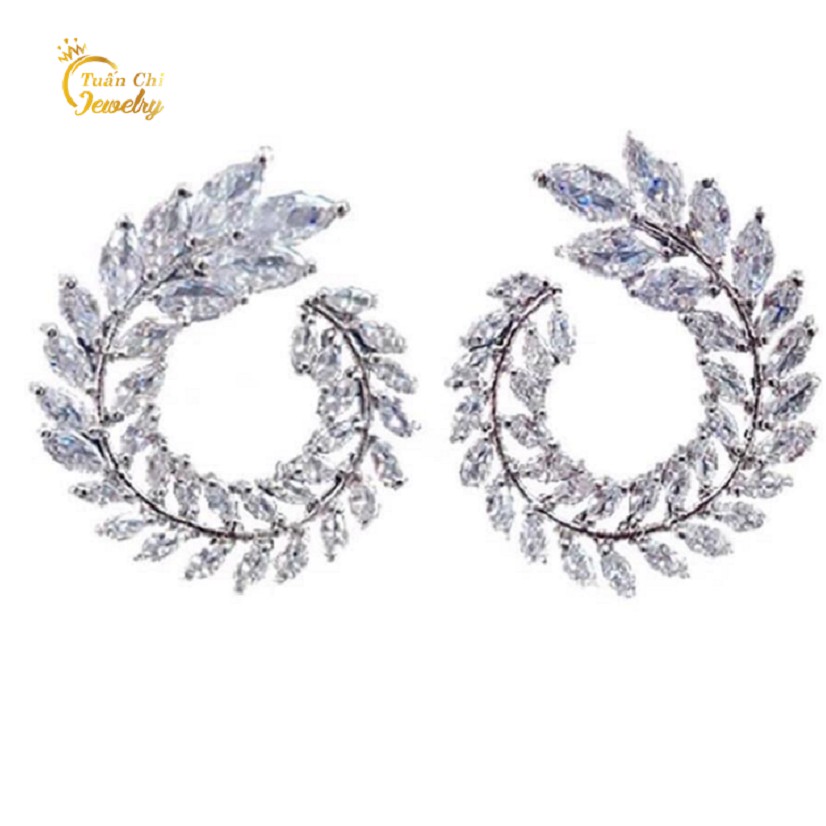 Bông Tai Bạc FREESHIP Khuyên Tai Bạc Nữ Cao Cấp Gắn Đá Nổi Bật, Kiểu Dáng Cá Tính, Đẹp Lạ Nhất Năm 2021