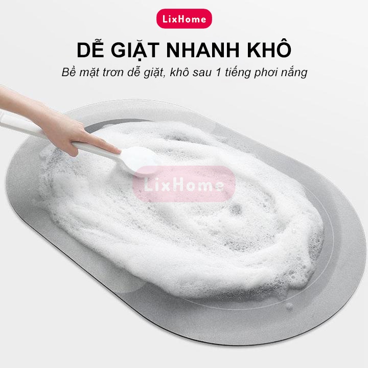 Thảm chùi chân thấm nước chống trượt nhà tắm silicon LixHome, thảm lau chân thấm nước nhà tắm màu sang trọng