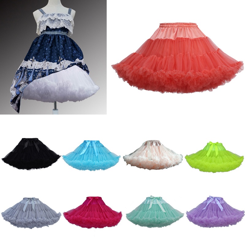 Youyo Chân Váy Xếp Ly Nhiều Lớp Bằng Vải Tuyn Thắt Nơ Eo Co Giãn Múa Ba Lê Pettiskirts Lolit Cho Nữ YOUYO