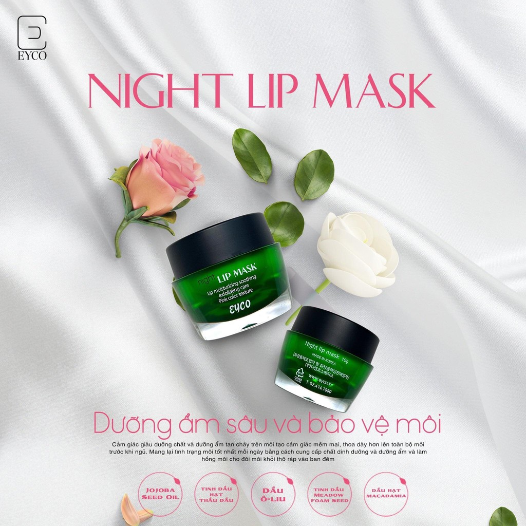 ❤️ EYCO ❤️ Son Nignhtlipmask dưỡng môi ban đêm