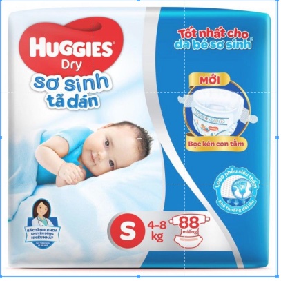 Tã dán sơ sinh Huggies S88