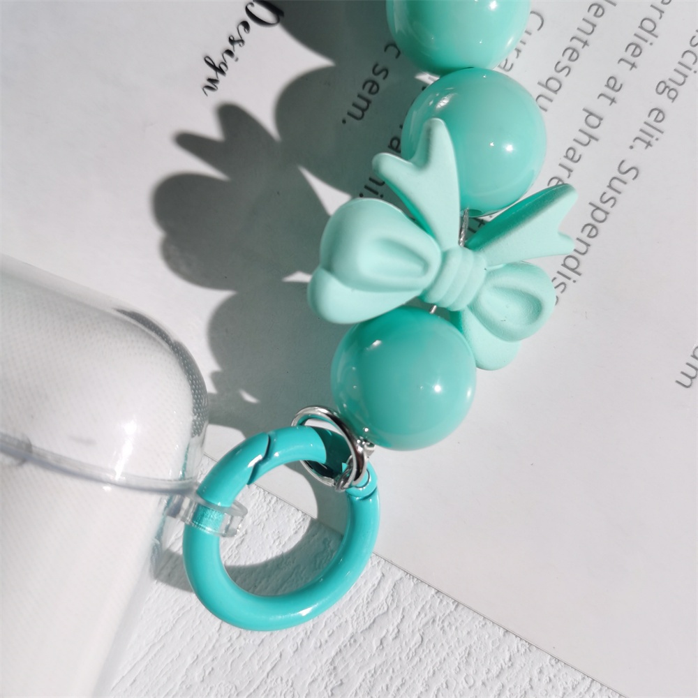 Ins Móc Khóa Điện Thoại Di Động Xỏ Hạt Nhiều Màu Sắc Chống Thất Lạc Hình Nơ Dễ Thương