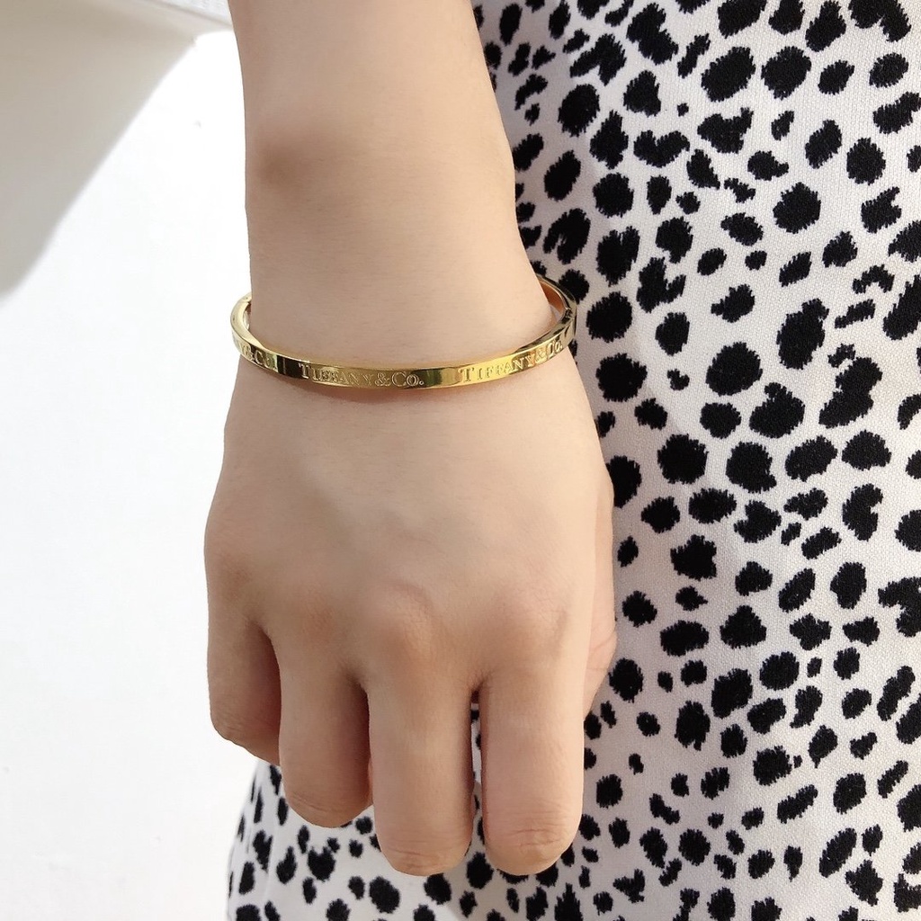 CARTIER Vòng Tay Thép Thiết Kế Đơn Giản Thời Trang Cho Nam Và Nữ