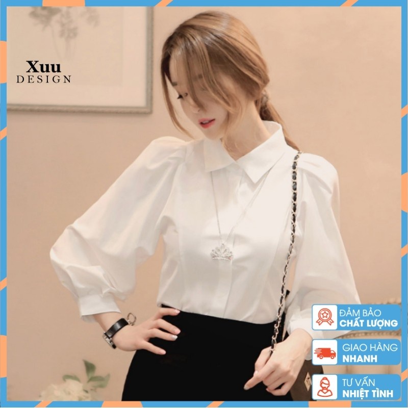 Áo Sơ Mi Nữ 💖Xuu Design💖 Áo kiểu nữ tay bồng thời trang chất vải mềm không nhăn thoáng mát - SM12 - Hàng nhập khẩu