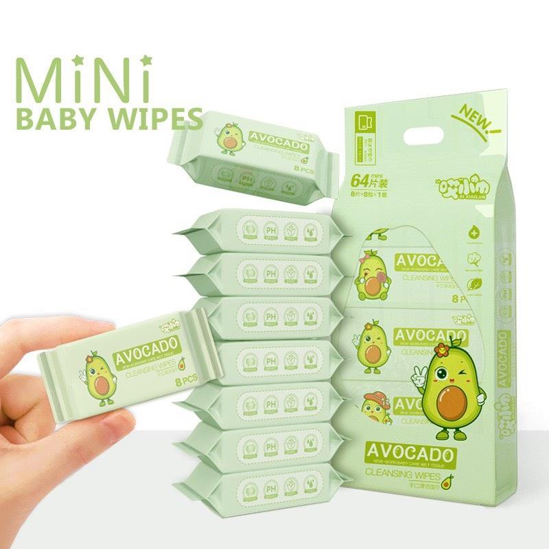 Khăn giấy ướt Mini gói 8 tờ (Lẻ 1 gói Mini) - giao ngẫu nhiên màu