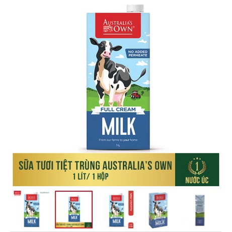 {Hàng mới về} 1 Thùng Australia's Own Sữa Tươi tiệt trùng Úc Nguyên Kem 1L - Date 2023