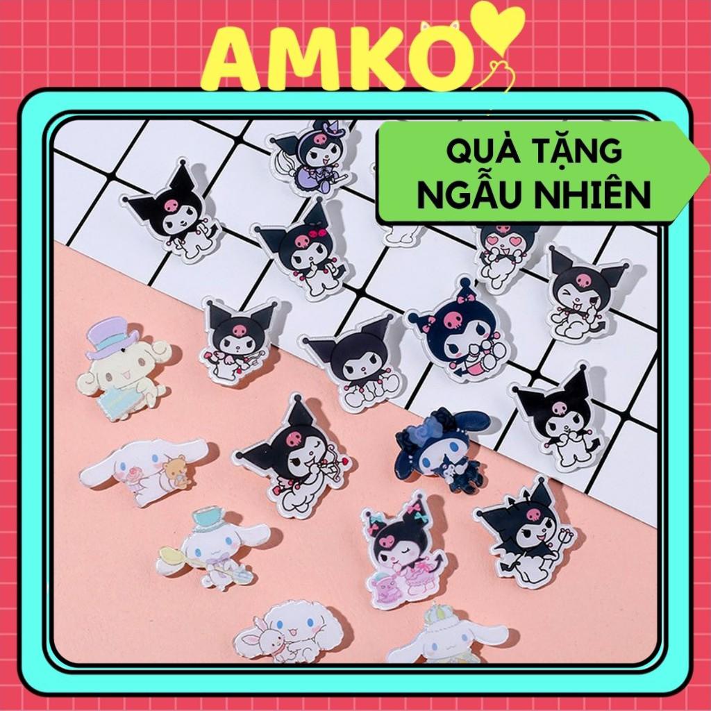 Cài Áo Hoạt Hình Nhựa Acrylic, Huy Hiệu Balo, Pin Cài Áo Sticker Cartoon Kuromi Nhật Bản AMKO HH10