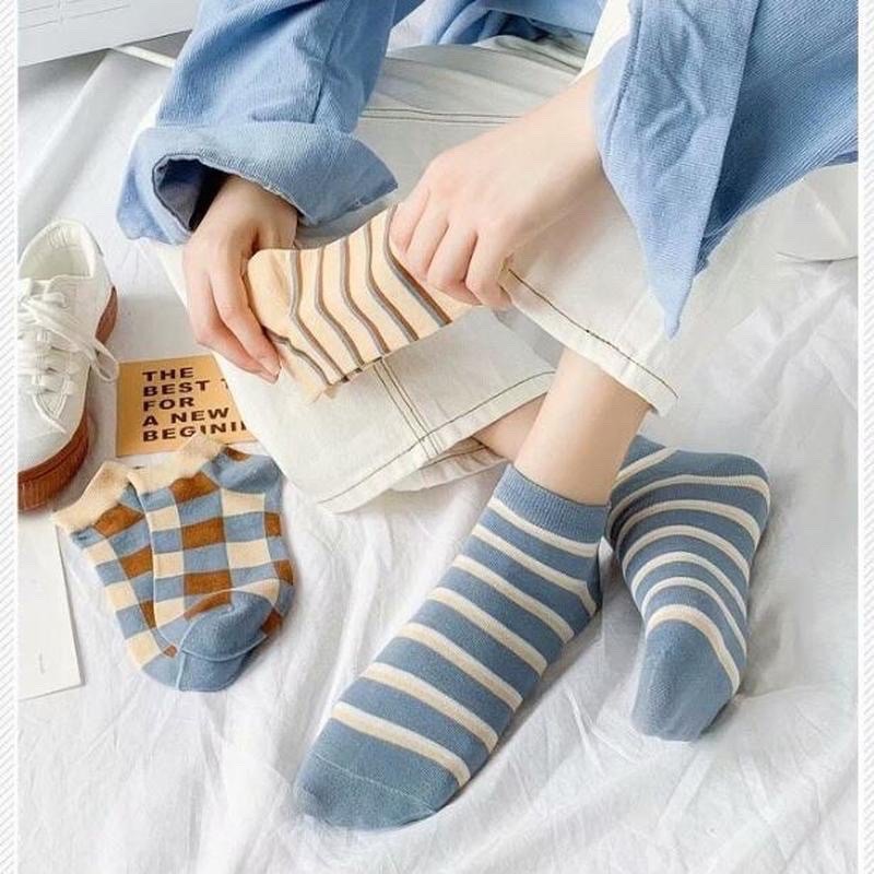 Mẫu tất cổ ngắn kẻ , caro cho bạn gái