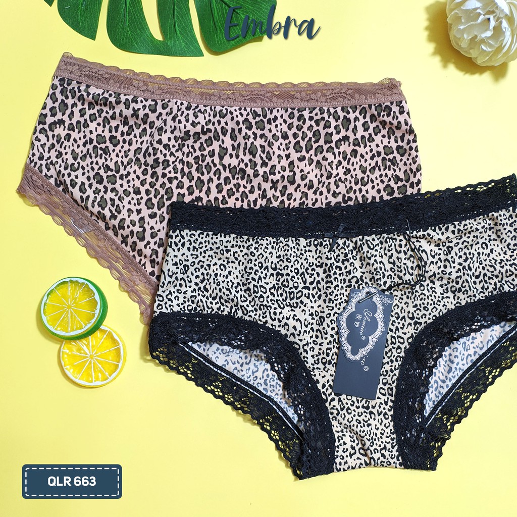 {Video + Ảnh thật} Quần lót Embra 🔞họa tiết báo🔞 viền ren cao cấp chất đẹp mê ly siêu hot | BigBuy360 - bigbuy360.vn