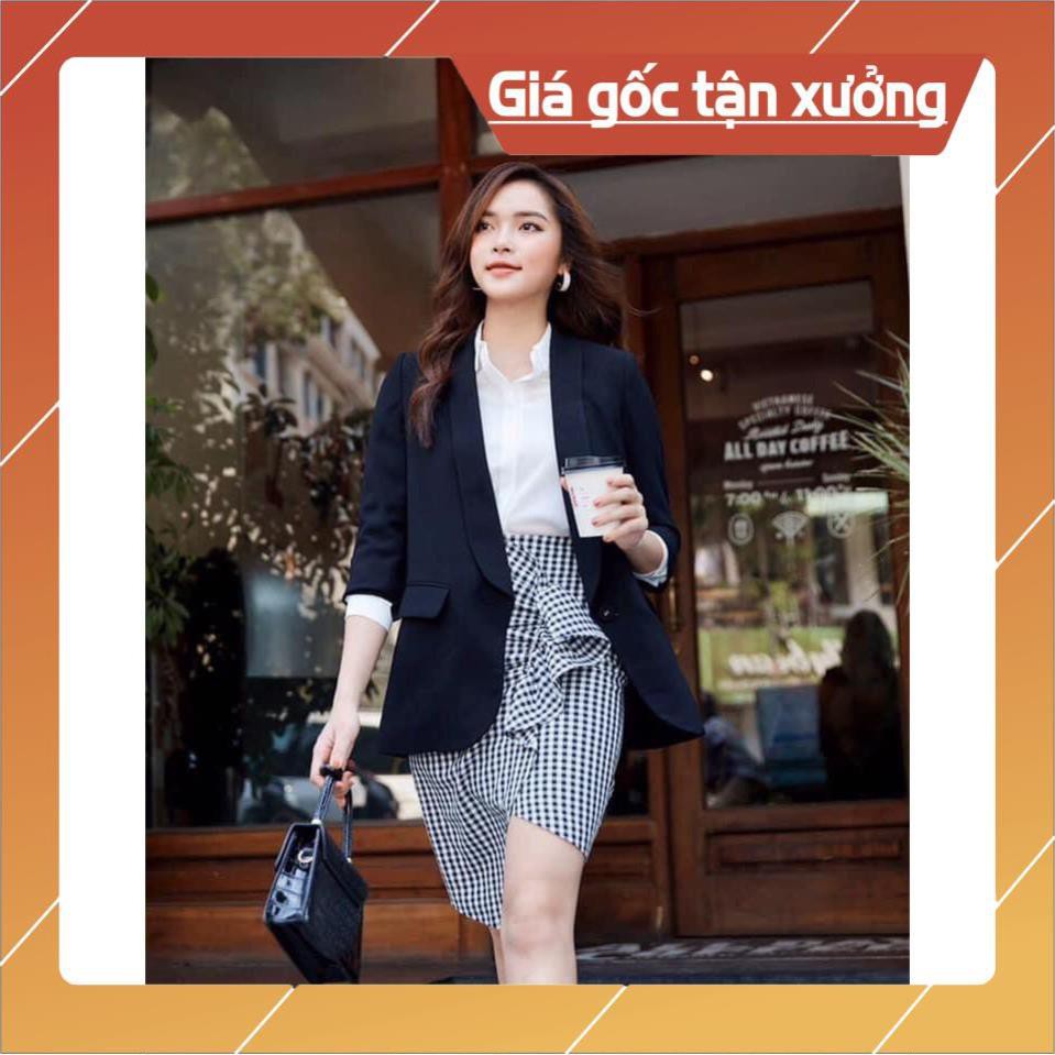 ÁO VEST- BLAZER CỔ TAY NHÚN CỔ SAM DÁNG SUÔNG NHẸ 2 LỚP 💕💕💕