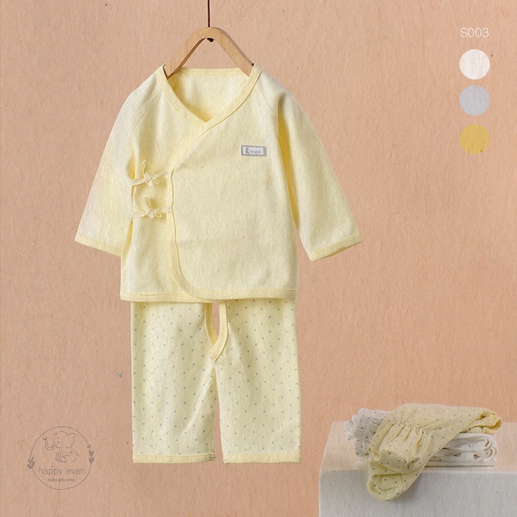 🅷.🄴🅅🄰🄽 [Auth TONGTAI] Bộ đồ rời, áo chéo vạt dây rút, quần hoạ tiết chấm bi khoét đáy, 100% cotton tinh khiết.