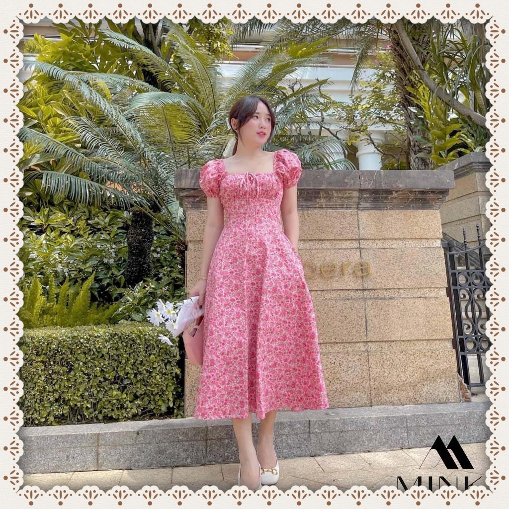 [HÀNG THIẾT KẾ] Váy Hoa Cổ Vuông Nàng Thơ - Chất liệu Thô Nhập Khẩu - Phiên Bản Hoa Hồng Nhí Vintage | BigBuy360 - bigbuy360.vn