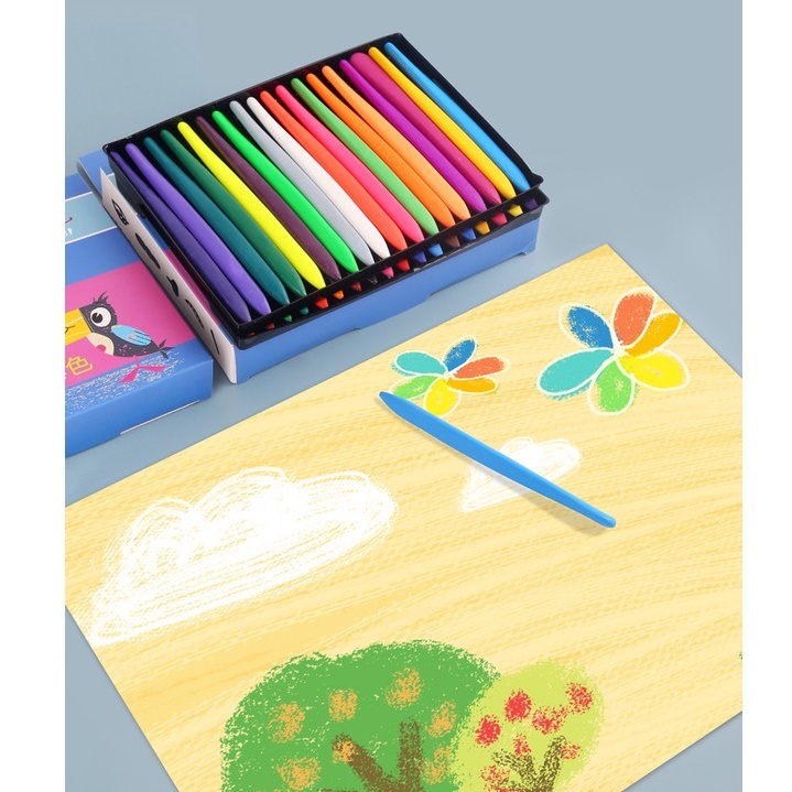 Bộ Sáp Màu Hữu Cơ 12-18-24-36 cây cây An Toàn cho bé và không lo bẩn tay