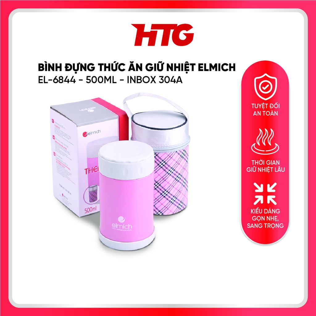 Bình Đựng Thức Ăn Giữ Nhiệt ELMICH EL-6844 - Inox 304 - 500ml - Tiêu chuẩn Châu Âu